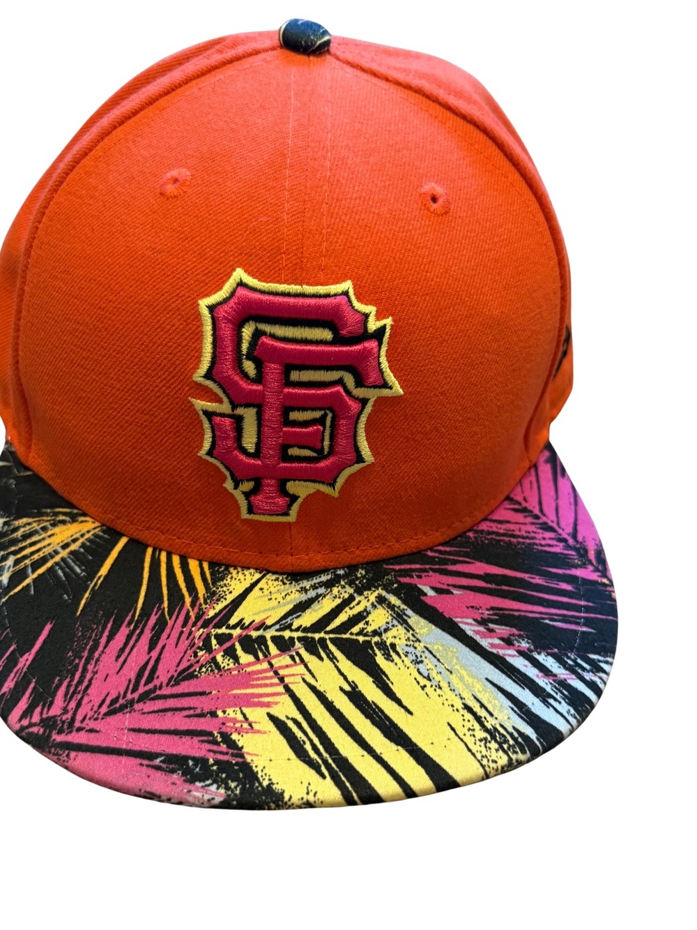 EUC 59Fifty New Era San Francisco GIANTS Fitted Hat 7 3/4 with Tropical Theme